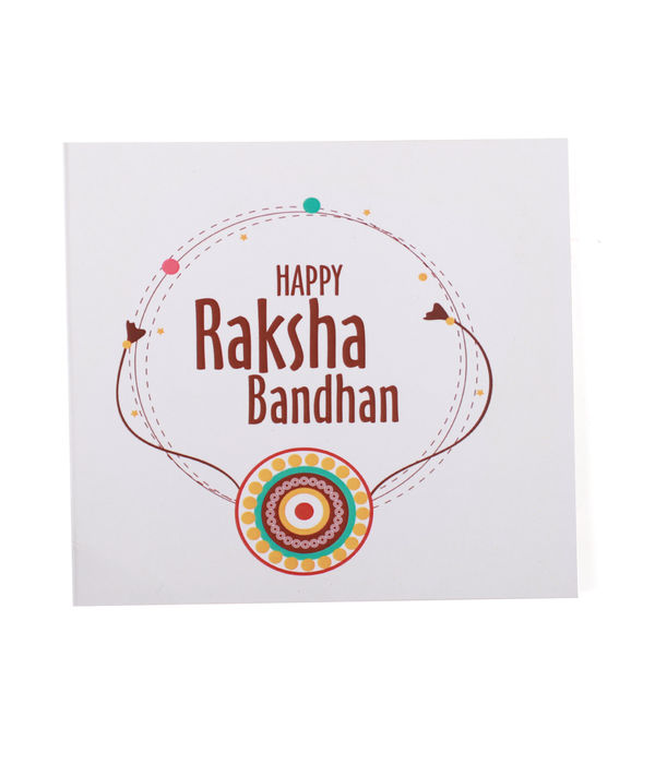 YouBella Designer Bracelet Rakhi and Greeting Card Combo Set for Brother Raksha Bandhan Gift for Brother (Style 3)